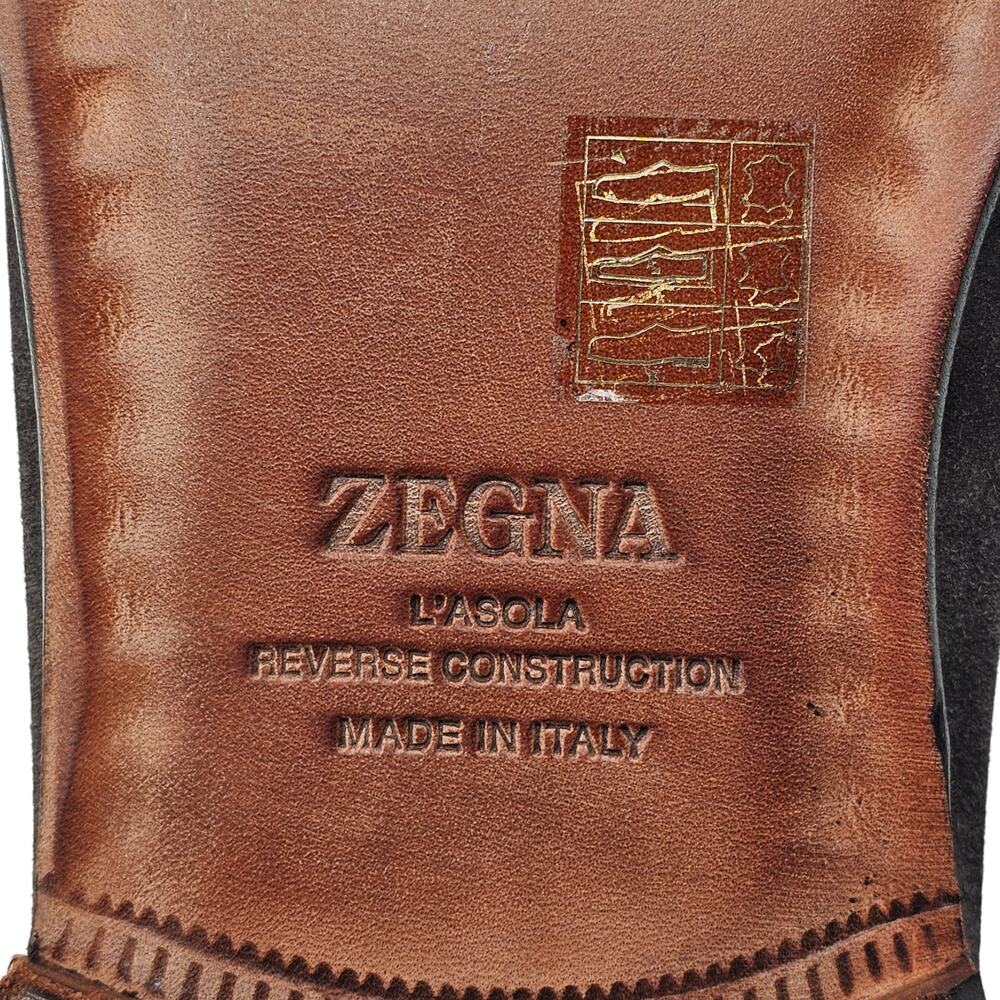 Zegna L'Asola Penny Loafers - Suede - Brown 12US 11UK - Picture 7 of 9